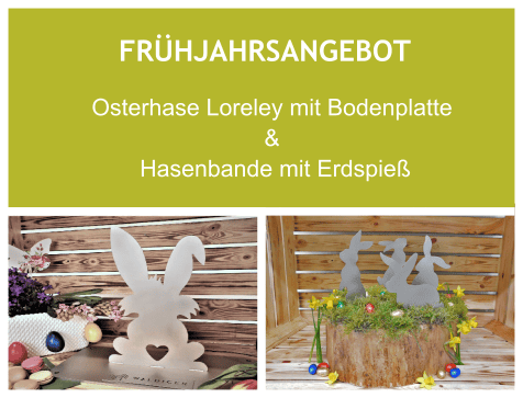 Osterhasenskulpturen aus Edelstahl zur Dekoration